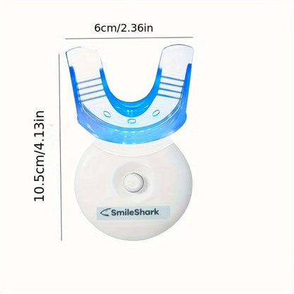 LED Teeth Whitening Kit with 3 Gel Syringes & Remineralizing Gel — LED Light Accelerator, Mouth Trays & Case, At-Home Stain Removal for Coffee Wine Tobacco, Fast Visible Results, Mint Flavor