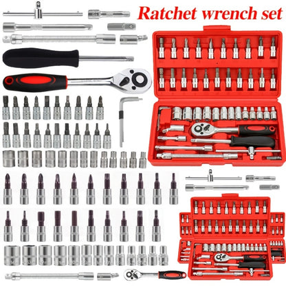 Automotive Socket Repair Tool Kit 45 / 898-Piece – 1/2-Inch & 1/4-Inch Drive Socket Set for Car Repair & Home Projects, Complete Mechanic Tool Kit, Perfect Gift for Men