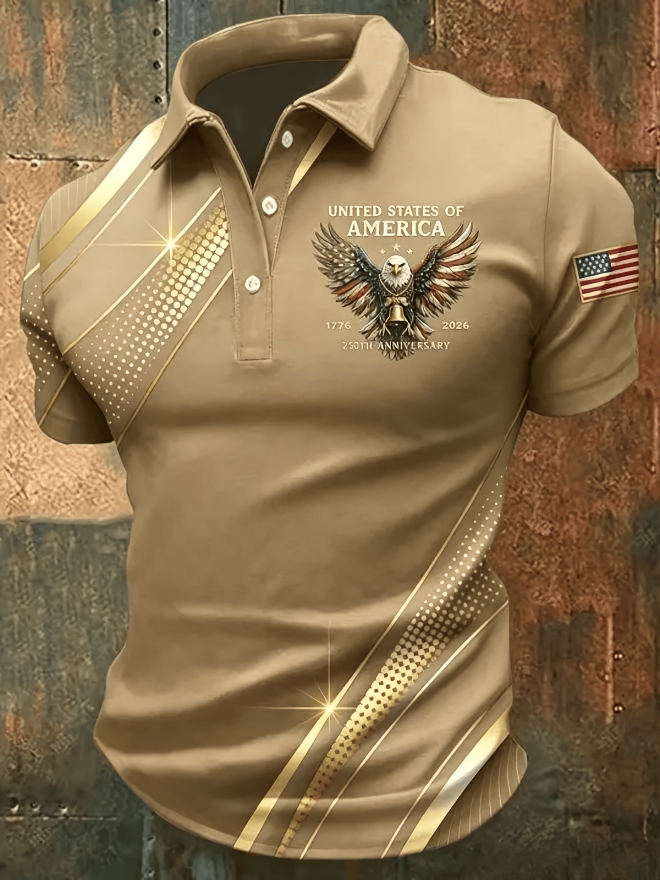 Men's Graphic Print Polo Shirt - Collared Short Sleeve 838373