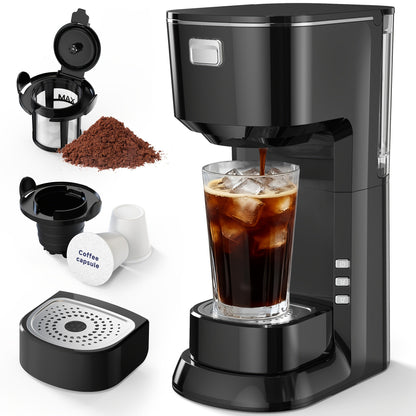 Coffee Maker One-Button Compact Specialty Coffee Machine – Fast Home Brewing, Space-Saving Countertop Design, Barista-Style Results, Available in Black & White