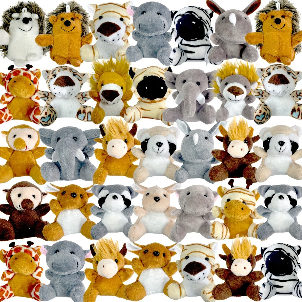 Mini Stuffed Animals Bulk 12 or 24 Pack – Forest Animal Plush Set for Animal Theme Party Favors, Classroom Treasure Box Prizes, Goodie Bag Fillers, Birthday Christmas Easter Gifts for Kids