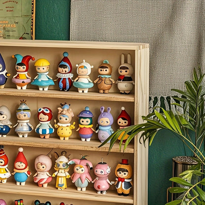 Action Figure Display Case 6-Layer Solid Wood – Wall Mounted or Floor Standing Acrylic Transparent Cabinet for Funko Pop Anime Figures Dolls Collectibles, Space Saving Shelf Room Decor