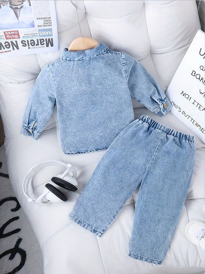 Baby Girls' Denim Jacket & Pants Set - 2-Piece