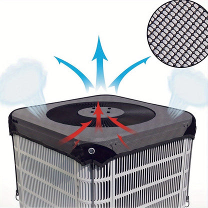 Outdoor Air Conditioner Cover 26"x26", Universal PVC Mesh AC Unit Protector, Prevents Leaves Debris Snow, Weatherproof Outdoor AC Cover for Winter Christmas Season