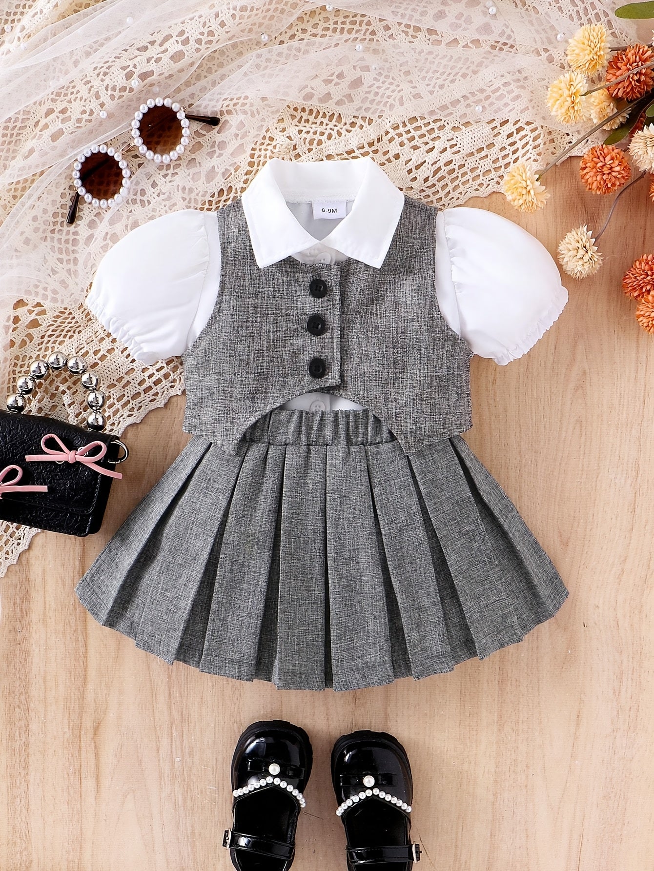 Baby Girl Casual Outfit Set - Short Sleeve