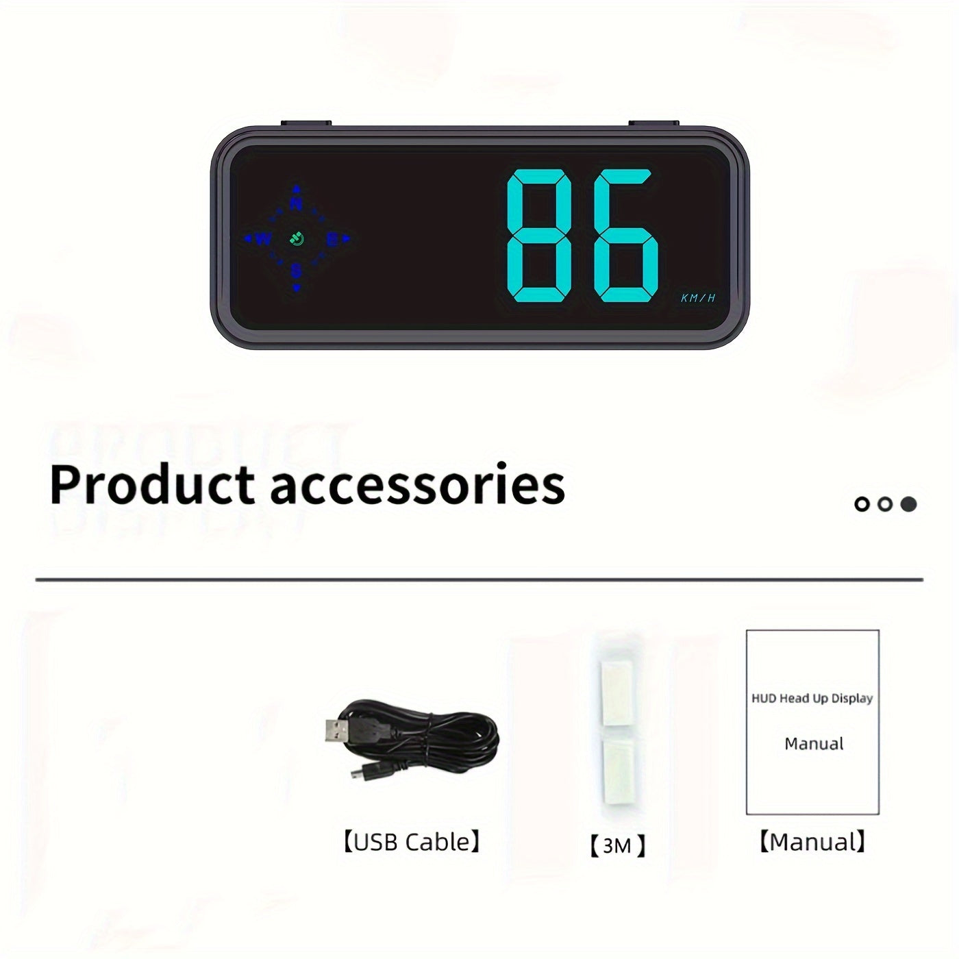 Latest GPS HUD Digital Speedometer, Plug And Play for All Cars, Big Font, KM/H MPH Switch, Multiple Color Displays, Without Battery