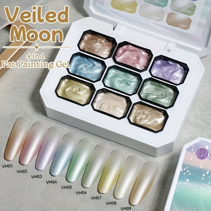 Gradient Ombre Gel Nail Polish Set 9 Colors UV LED Soak-Off – Rich Pigment Stamping Nail Gel, Long-Lasting Salon Manicure, Yellow Purple Blue Shades, DIY Nail Art Gift for Women Girls