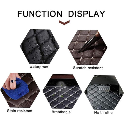 Four-piece car/Five-piece floor mat, luxury PU leather non-slip car floor mat, universal for front and rear rows, non-slip and wear-resistant, protective vehicles, suitable for most models