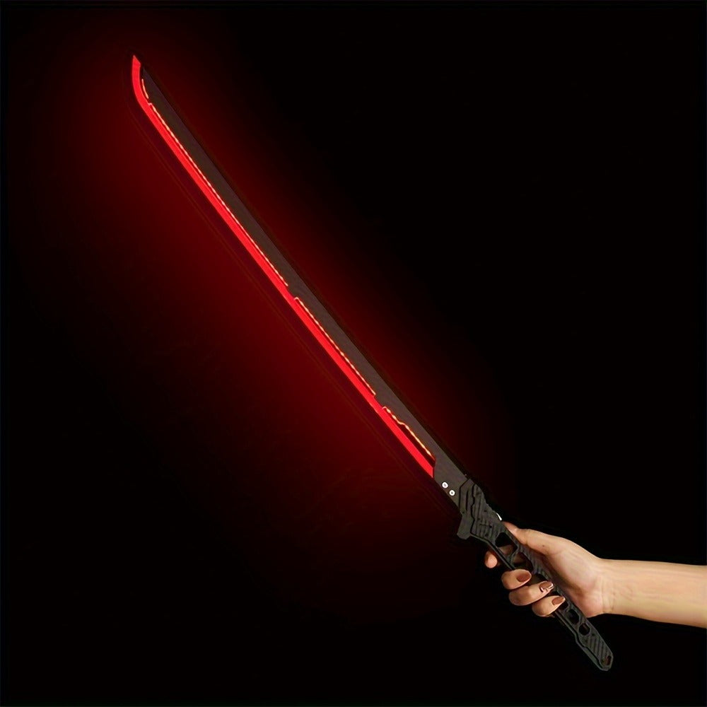 LED Samurai Sword Cyberpunk Glowing Katana 80cm – Acrylic Light-Up Blade for Halloween Costume Party Cosplay Sci-Fi Anime Props, Rechargeable Cool Gift for Teens & Adults, 5 Colors