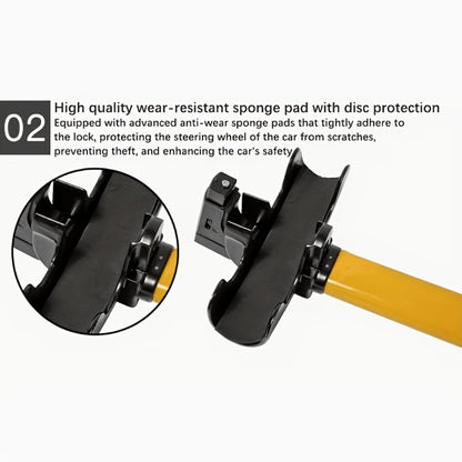 Universal Car Steering Wheel Lock Anti-Theft T-Bar – Heavy-Duty Thick Steel, Cut-Resistant, Computer-Coded Crescent Cylinder, Stops Keyless Entry Robbery, Fits All Vehicles, Includes 2 Keys