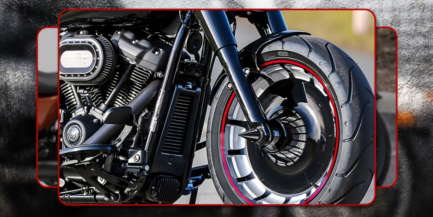 CNC Spike Motorcycle Front Axle Nut Covers Caps 3.6" – Fits Harley Touring Street Glide Road King Electra Glide Tri Glide 2008-Later, Black & Silvery