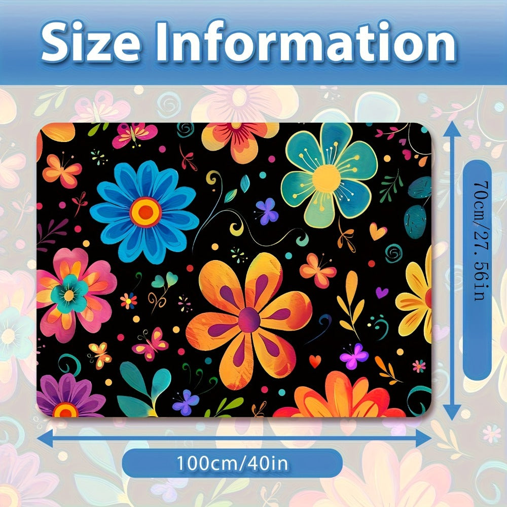 Car Cargo Mat Anti-Slip with Floral Pattern – Universal Trunk Liner Pad for Pets & Dogs, High Temperature Resistant, Waterproof Car Interior Accessory for SUV, Camping & Outdoor Use