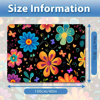 Car Cargo Mat Anti-Slip with Floral Pattern – Universal Trunk Liner Pad for Pets & Dogs, High Temperature Resistant, Waterproof Car Interior Accessory for SUV, Camping & Outdoor Use