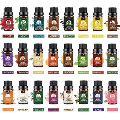 Fragrance Essential Oil Gift Set – Premium Hotel Scent Diffuser Oils for Candle Making, Aromatherapy & Home Fragrance | 12 or 24 Piece Set
