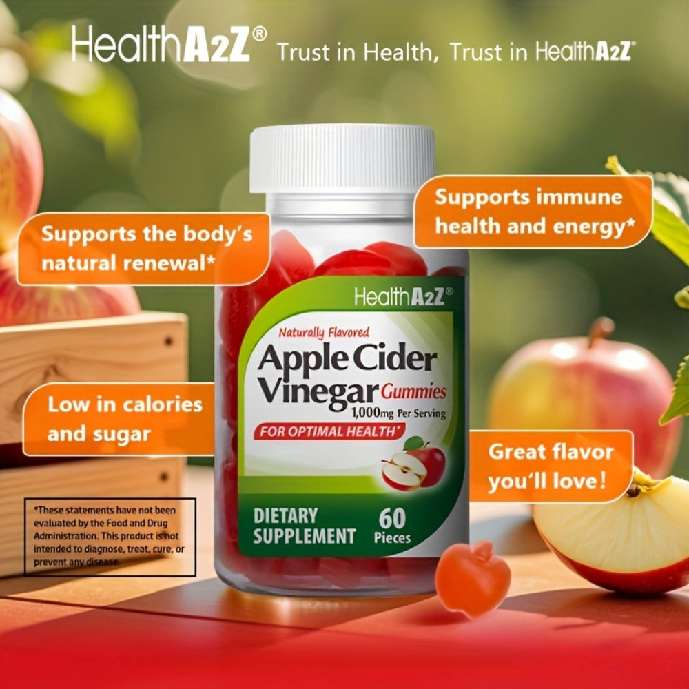 Apple Cider Vinegar Gummies 1000mg Extra Strength with B6, B12, Folic Acid, Pomegranate & Beet - Digestive Health, Clear Skin & Weight Support - Antioxidant ACV Gummies - 60 Count