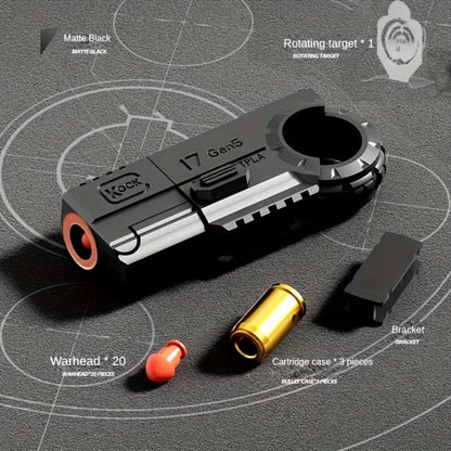 Alloy Finger Pistol Fidget Toy – One-Touch Cartridge Ejecting Stress Relief Desk Toy, Cool EDC Novelty Gift for Adults Men Teens, Fingertip Decompression Toy with Softball Launcher