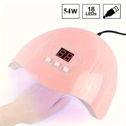 Gel Nail Manicure Kit 7-in-1 with LED Lamp – Stainless Steel Nail Art Tool Set, Cuticle Remover, Nail File, Polisher & Finger Separator, Complete Salon & Home DIY Nail Care Kit for Women