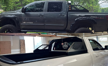 Truck Roll Bar Chase Rack – Heavy-Duty Steel, Adjustable & Extendable, Universal Fit for Pickup Trucks, Mounts Lights Spare Tire & Accessories