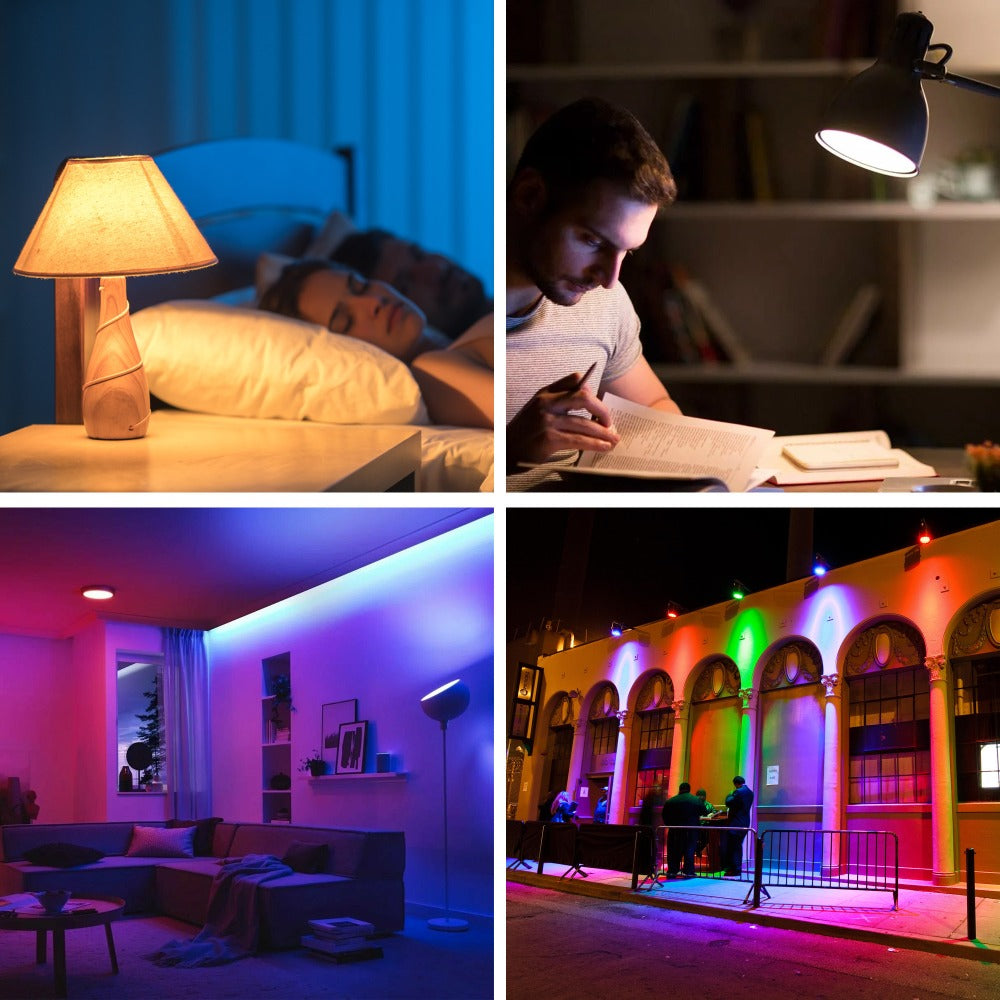 Rechargeable LED Light Bulb E26 3000mAh 400LM with Remote Control – USB Wireless Puck Light, 3 Color Temperatures, 12 RGB Colors, Timer, No Wiring for Lamps Closets Cabinets Indoor Lighting 4 Pack
