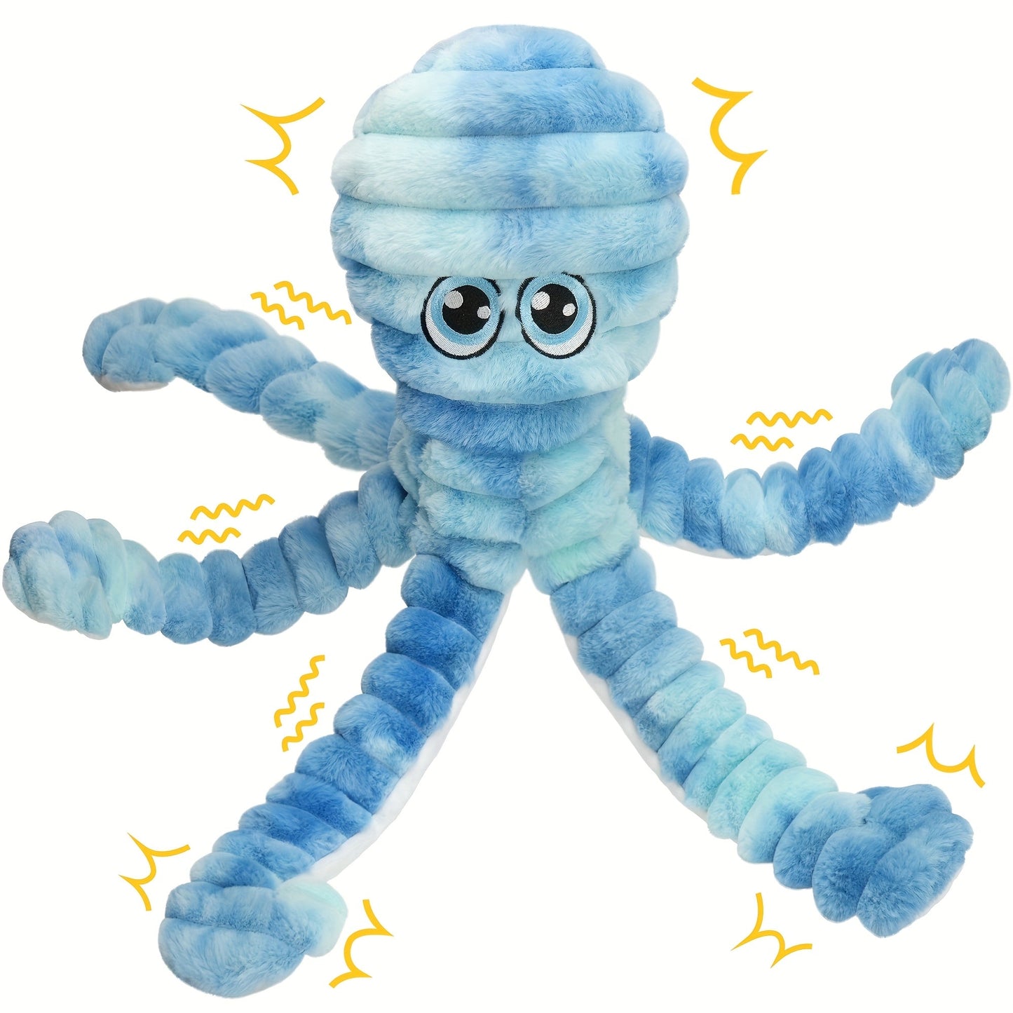 Squeaky Octopus Dog Toy - Soft Plush Chew Toy with Squeaker & Teeth Cleaning Design for Small Medium Large Dogs, Interactive Stuffed Animal Puppy Toy, Cute Durable Dog Gift - 6 Colors