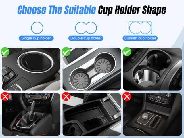 Car Cup Holder Phone Mount, 2-In-1 Cup Holder Expander with Adjustable Base, 360° Rotation, Fits Iphone, Samsung Galaxy & Most Smartphones