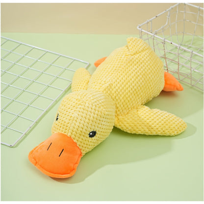 Large Plush Duck Dog Toy with Squeaker - Bite-Resistant Soft Chew Toy for Puppies & Large Breed Dogs, Durable Teething Toy for Golden Retrievers Corgis Pomeranians & All Breeds