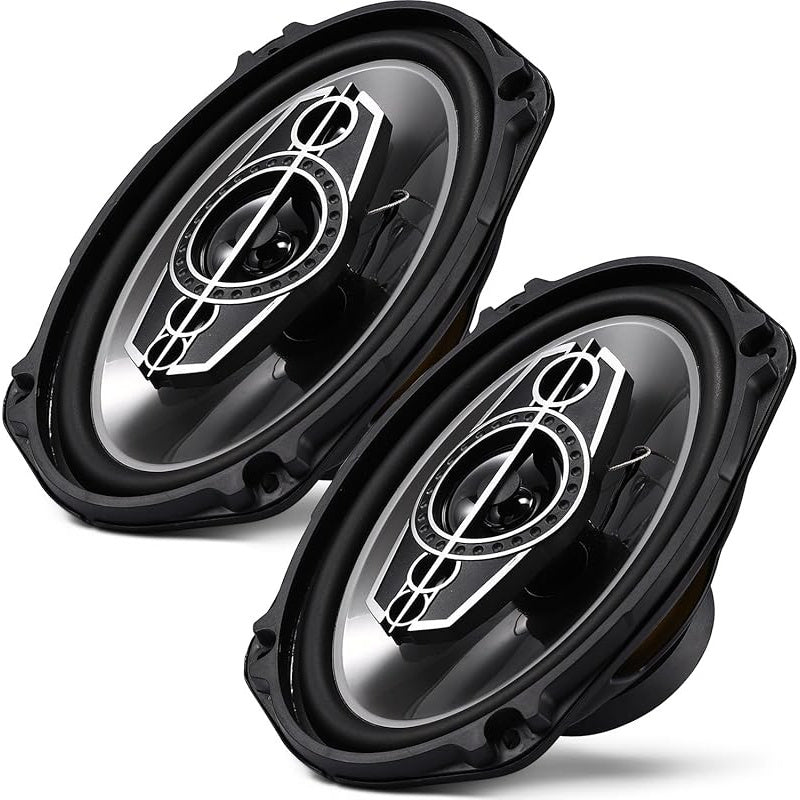 6 X 9 5-Way  Coaxial Audio Speakers(Pair), 1000W Peak 4 Ohm Vehicle Coaxial Speaker W/PEI Dome Tweeters,   Stereo Speaker, Coaxial Tweeter Speaker Replacement