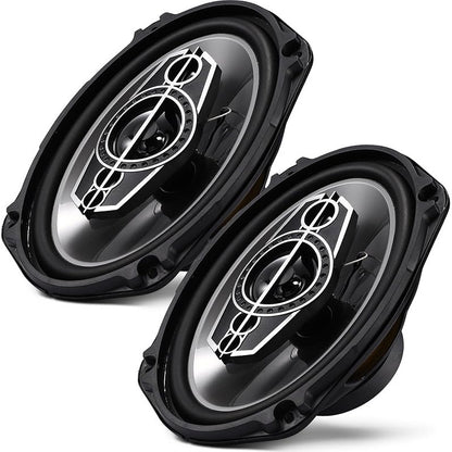 6 X 9 5-Way  Coaxial Audio Speakers(Pair), 1000W Peak 4 Ohm Vehicle Coaxial Speaker W/PEI Dome Tweeters,   Stereo Speaker, Coaxial Tweeter Speaker Replacement