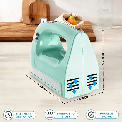 Electric Hand Mixer 5 Speed Turbo Boost - 5 Stainless Steel Accessories, Optional Storage Case, Handheld Mixer for Cookies, Cake, Bread & Baking, Kitchen Gift in 5 Colors Pink Green Purple Black