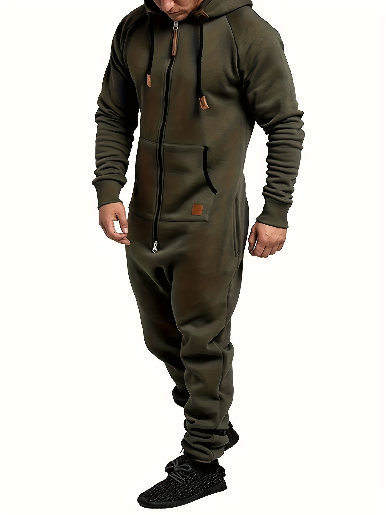 Men's fern green Long-Sleeve Jumpsuit - product view 8