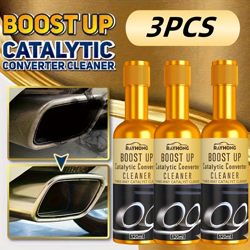 3pcs Car Engine 3-Element Catalyst Converter Cleaner - Multi-Purpose Deep Cleaning & Fuel System Promoter with Advanced Technology, Vehicle Maintenance Tool, Fuel System Cleaner, Sleek Bottle Design, Highquality Cleaner