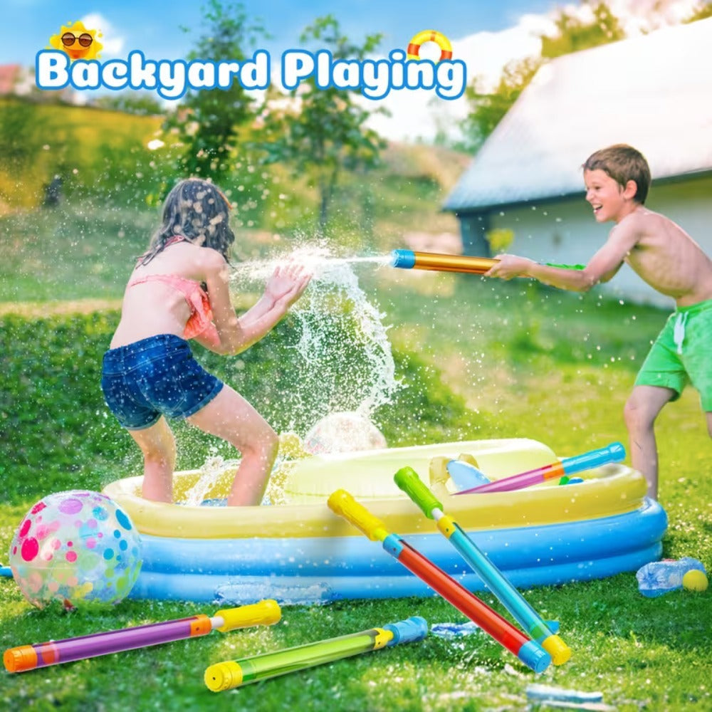 Water Polo Balls Bulk Set 80 Pack for Pool Games & 4-Piece Mini Water Gun Squirt Toy Kit – Summer Outdoor Water Play for Kids Boys Girls Ages 3+, Pool Party Beach Backyard Birthday Gift