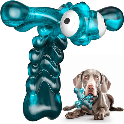Interactive Dog Chew Toy Indestructible Nylon Bone for Aggressive Chewers - Bacon Flavor Durable Chew Toy for Large Medium Heavy Dogs, Dragonfly Design