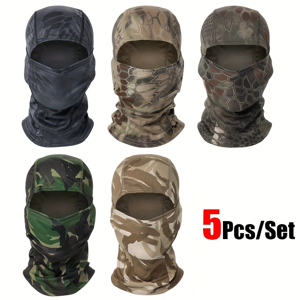 5-Pack Neck Gaiter Face Mask for Men & Women – UV Protection Balaclava Headscarf for Running, Hiking, Fishing, Cycling, Skiing & Outdoor Sports (11 Pattern Sets)