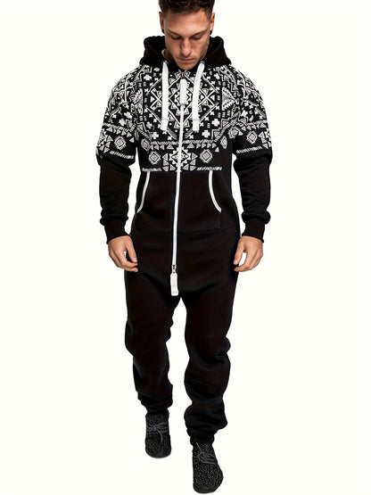Men's Hooded Coveralls - Full-Zip One-Piece Design Style 6741