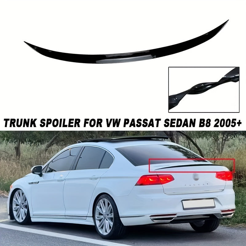 Rear Trunk Spoiler for VW Passat B6 B7 B8 2005-2021, High Polished TPU, Aerodynamic Luggage Compartment Lip, Black Styling Modification, Vehicle Styling, Auto Body Kit, Modern Car Accessory, Sporty Design, Precision Fit, Durable Tpu Material, Car