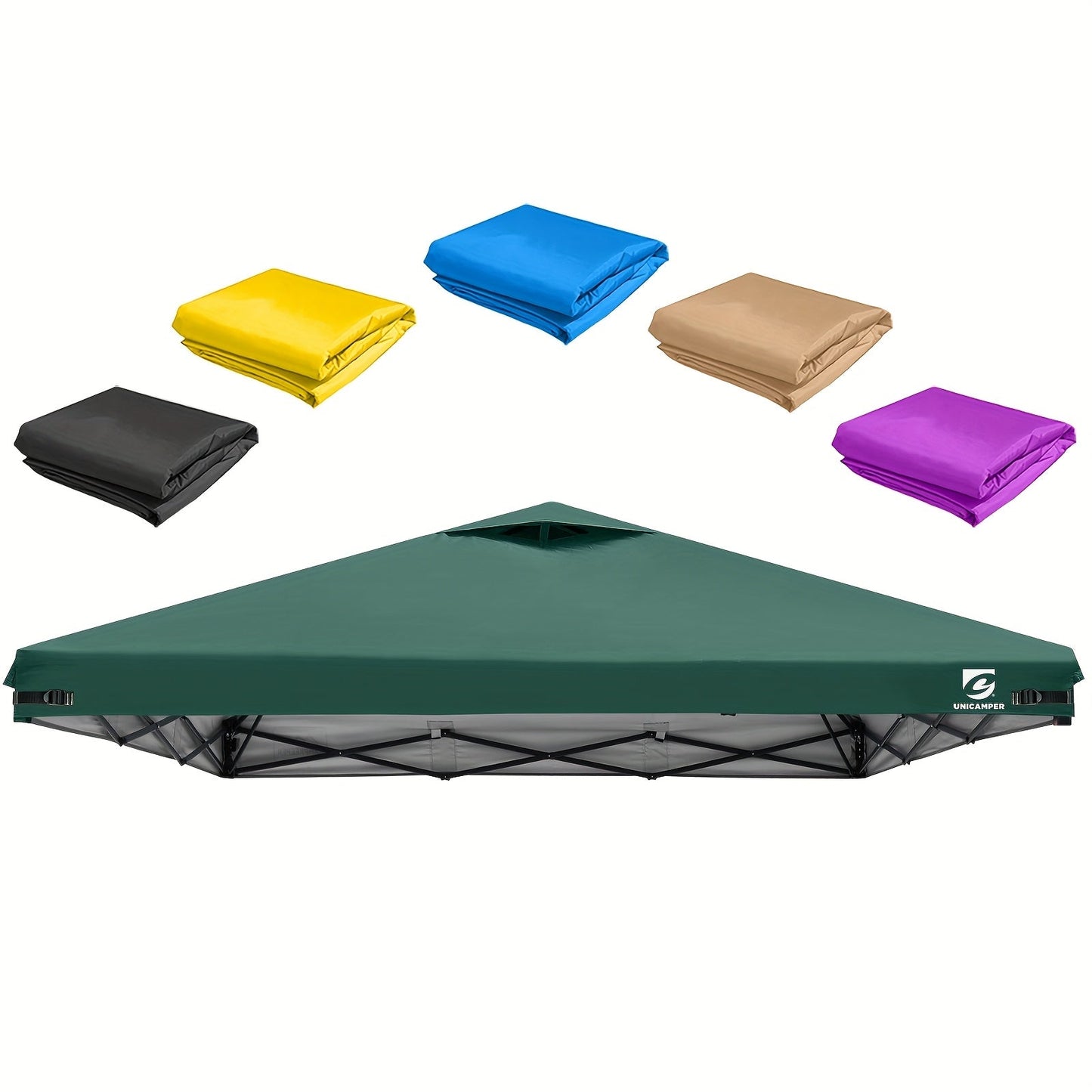 10x10 Canopy Replacement Top Cover for Straight Leg Tents – Ventilation Ports, Instant Shade, 11 Color Options – Waterproof Pop-Up Canopy Top for Camping, Outdoor Events & Backyard (Top Cover Only)