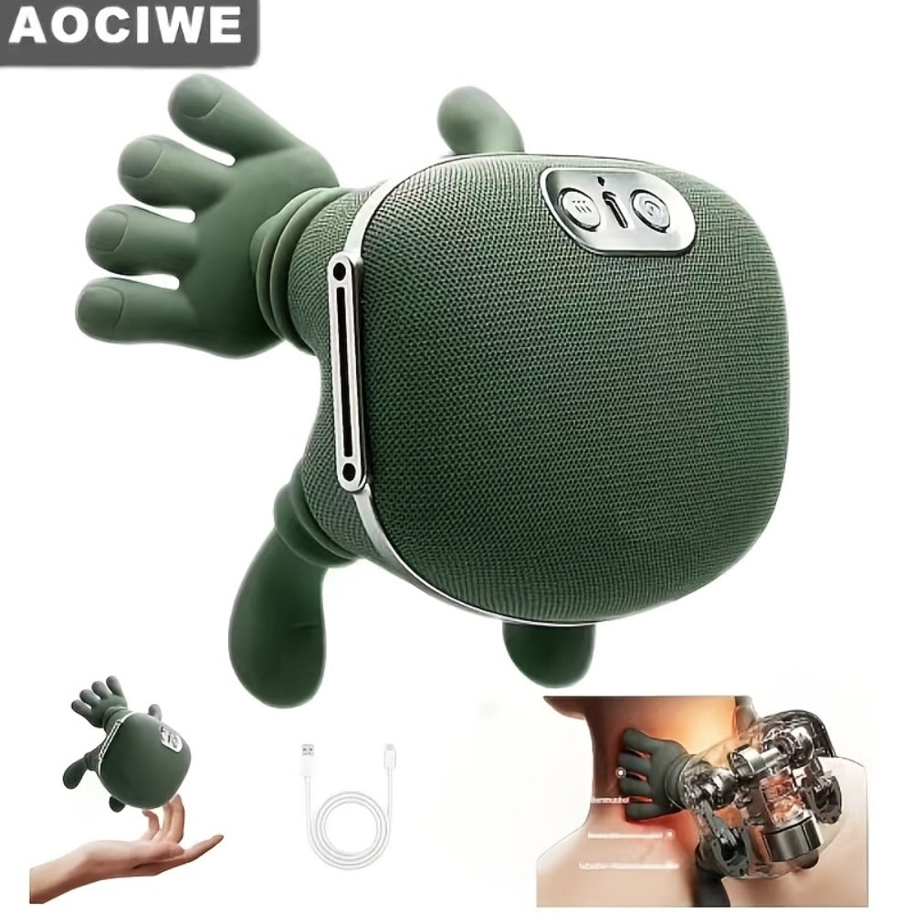 Portable Electric Neck & Shoulder Massager – Japanese-Style Acupressure 3D Kneading with Heat, Deep Tissue Relief for Back, Neck, Shoulders & Abdomen, Compact Office & Travel Massager for Men Women