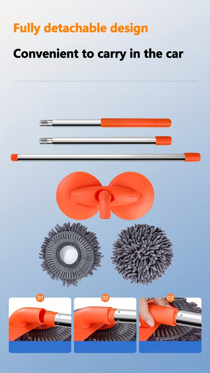 Car Wash Mop with Adjustable Handle – Microfiber Cleaning Brush for Cars & Trucks, Scratch-Free Detailing Tool