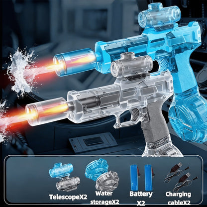 Automatic Water Gun 2 Pack for Kids with LED Lights – High-Speed Ultra-Long Range Squirt Gun Set for Boys & Girls, Summer Outdoor Toy & Best Birthday Gift