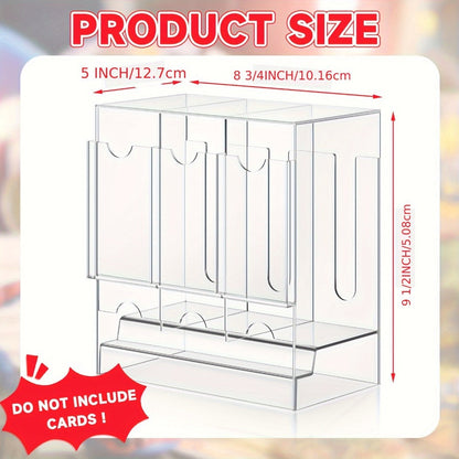 Booster Pack Dispenser Acrylic 3 Slots Clear Display Stand – Trading Card Pack Organizer Rack for Pokemon MTG Yu-Gi-Oh Sports Cards, Card Shop Counter Display Storage
