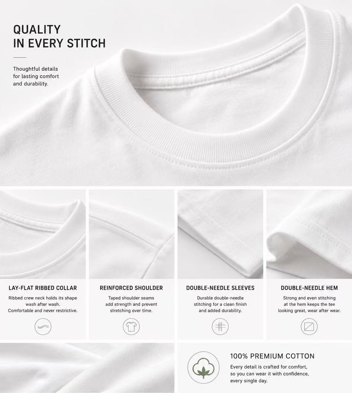 Men's Classic T-Shirt - Crew Neck Short Sleeve