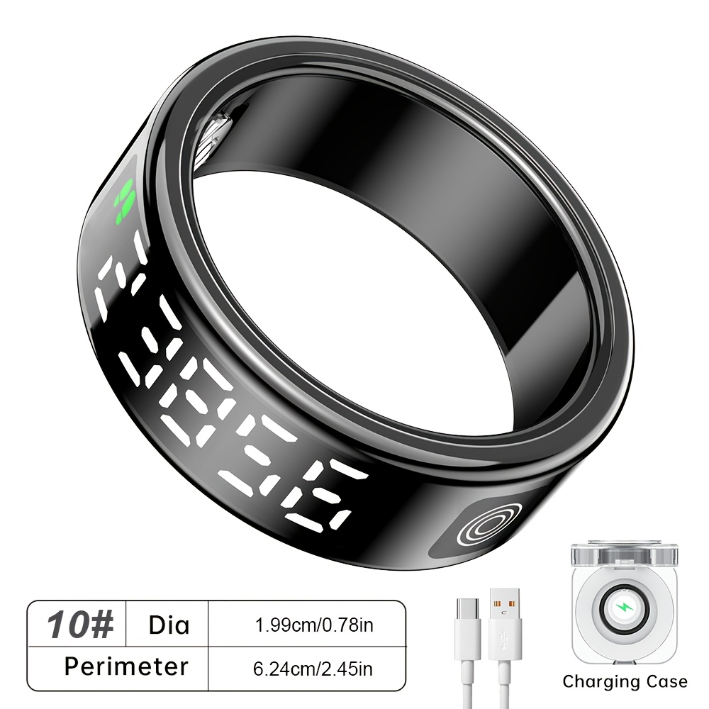Stainless Steel Smart Ring | Fitness Monitor USB Charging Gift