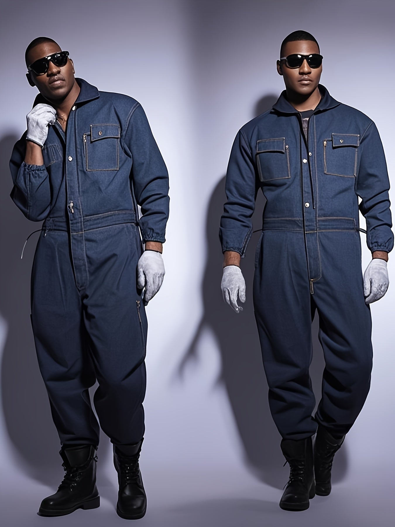 Unisex Work Coveralls - Multi-Pocket Utility Design