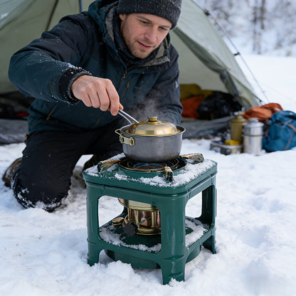 Portable Kerosene Paraffin Camping Stove Outdoor Heater Adjustable Flame Lightweight Military Green Stove for Camping Picnic Barbecue Backpacking Survival Emergency