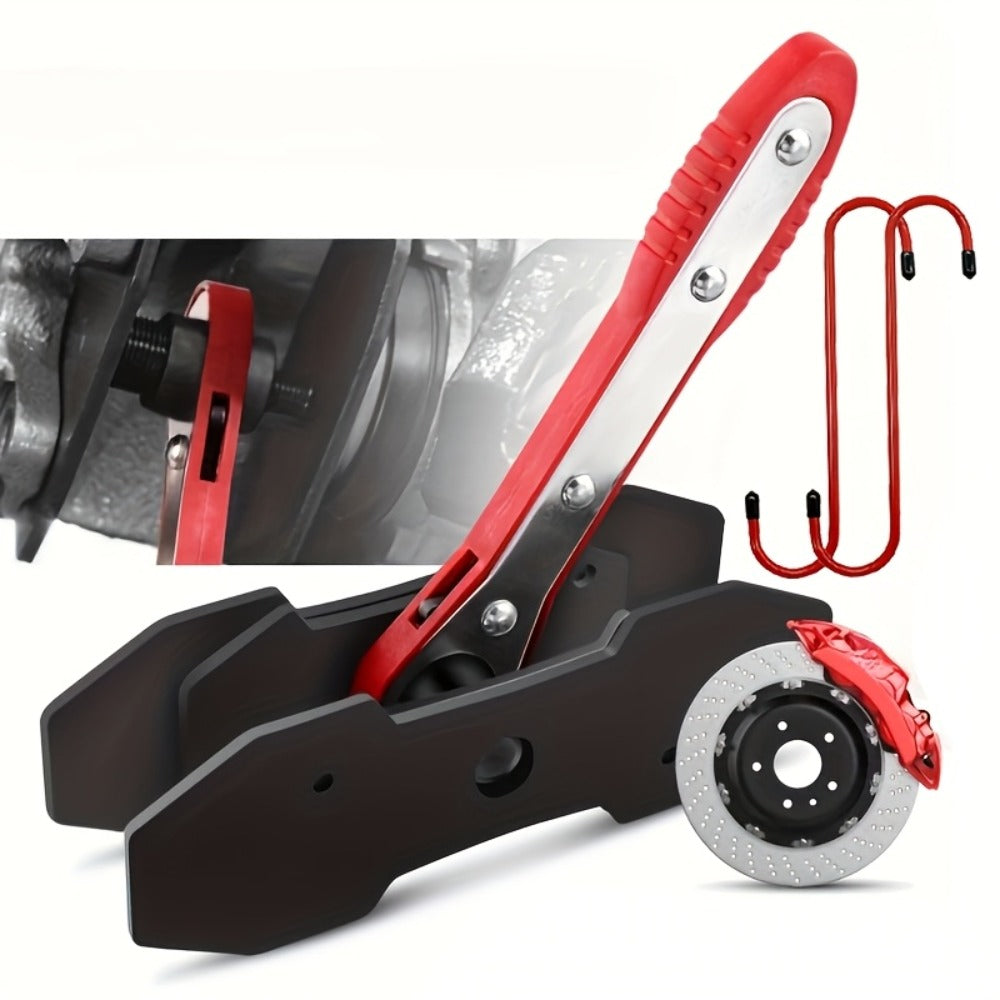 Brake Caliper Piston Compressor Tool with 360° Ratchet Wrench & Hooks – Automotive Brake Maintenance Kit for Car Brake Caliper Pressing, Wind-Back Tool Set for DIY & Professional Mechanics