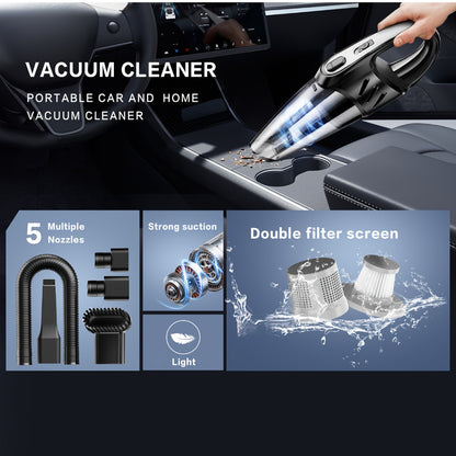 Cordless Handheld Car Vacuum Cleaner 6000PA - 2000mAh Rechargeable, Low Noise 40dB, 5 Accessories Included, Wireless Portable Auto Vacuum for Car Interior, Home & Pet Hair, Gift for Women, 6 Colors