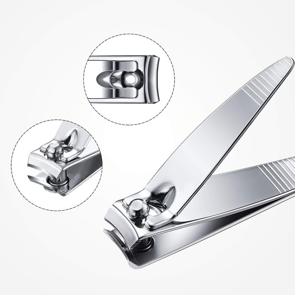 Nail Clippers Bulk 100pcs Stainless Steel — Heavy Duty Concave Blade Pointed Tip Non-Folding Fingernail & Toenail Trimmer for Men & Women Salon Supply Travel Gym Wholesale