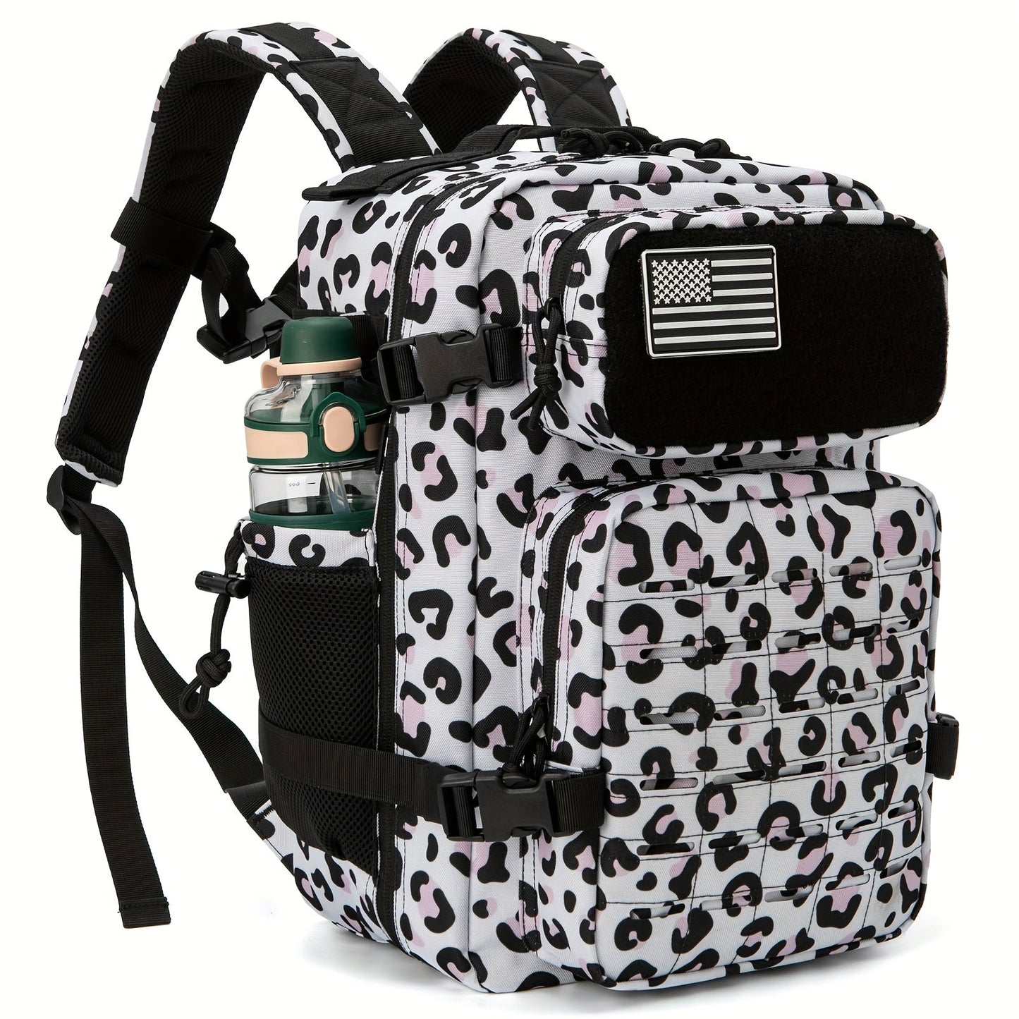 Tactical Laptop Backpack 25L MOLLE Unisex – Office & Hiking Daypack with Dual Cup Holders for Men & Women, 3-Day Bug Out Bag, Trekking & Laptop Organizer, 9 Colors: Black, Green, Pink & More