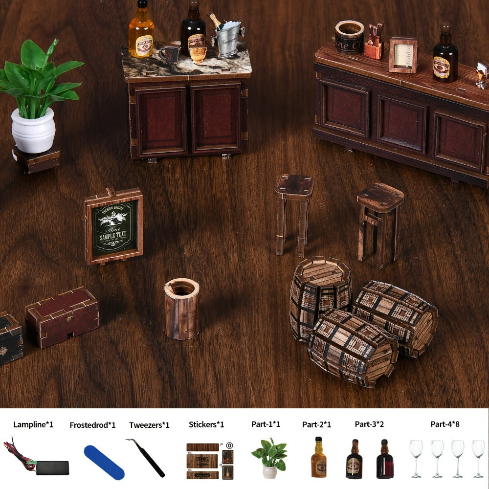 Miniature Book Nook Kit Corner Lounge – DIY 3D Wooden Bookshelf Insert, Cozy Reading Nook Dollhouse Craft for Adults & Teens, Handmade Bookend Home Decor, Unique Birthday Christmas Gift for Book Lovers